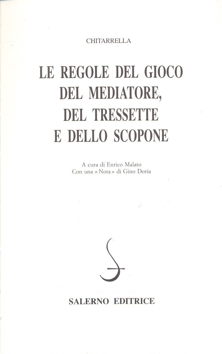 1991 Chitarrella Salerno Frontespizio